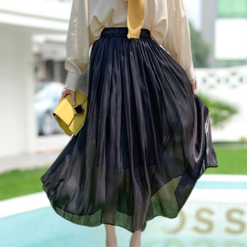 Chân váy lụa Organza hàng Quảng Châu thiết kế phong cách tiểu thư sang chảnh bồng bềnh - CRABE FASHION
