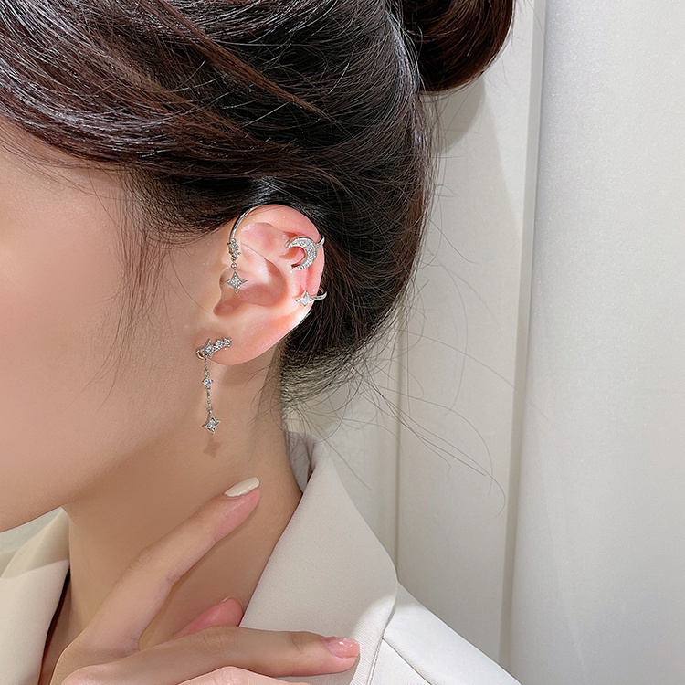 Khuyên Tai Hình Mặt Trăng Dễ Thương Không Xỏ Lỗ Phong Cách Hàn Quốc Cao Cấp Cho Nữ
