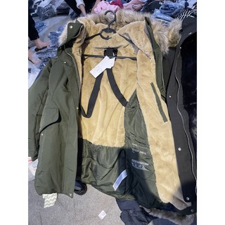 Áo khoác parka rêu zara dư xịn bao check