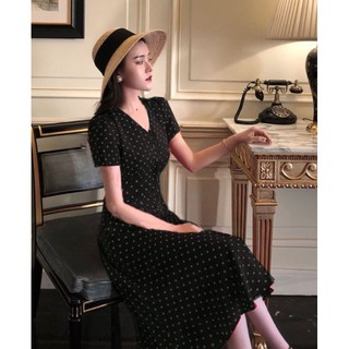 *❣️FREESHIP❣️Đầm Vintage Chấm Bi