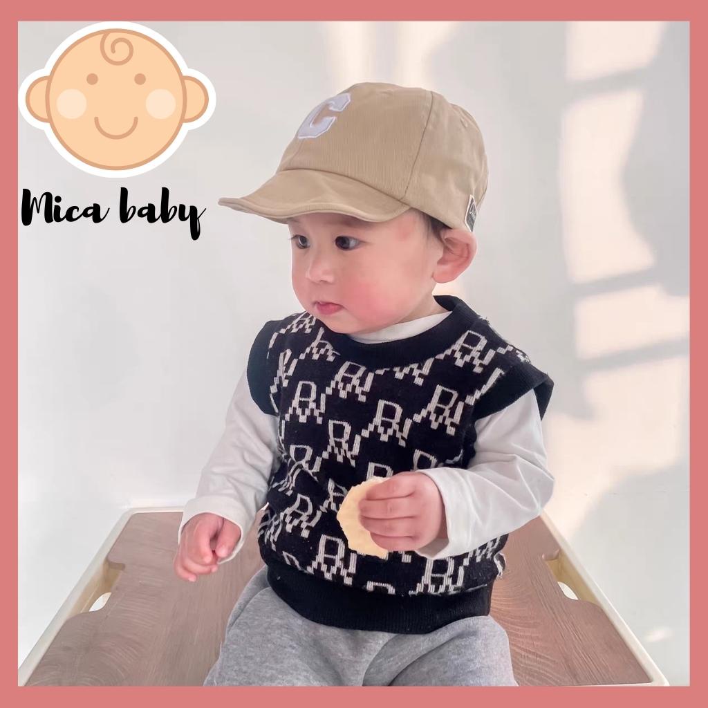 Mũ lưỡi trai mềm họa tiết chữ C  đáng yêu cho bé Mica Baby MH21