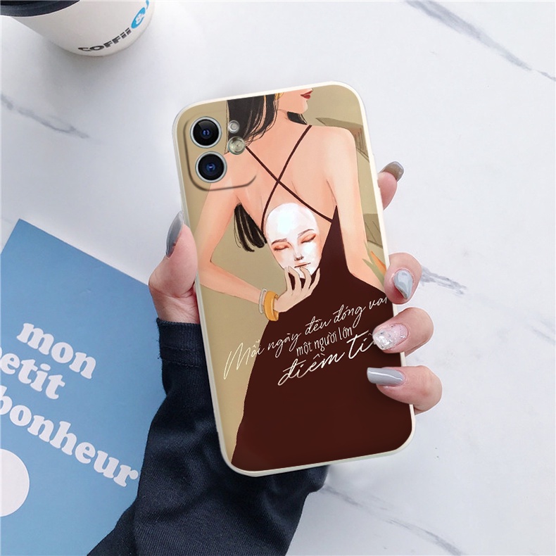 Ốp lưng Iphone 12 mặt nạ cô gái với cuộc sống từ ip 13promax 11 promax 12 pro max 6 6plus 7 plus 8 x xr xsmax