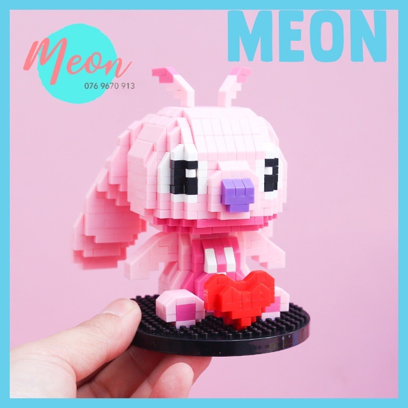HOT | Miniblock Stitch couple love - Lego xếp hình stitch love size L