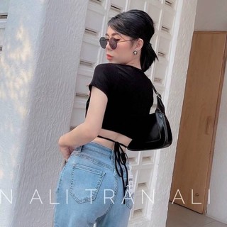 Áo Mặc 2 Kiểu Dây Cột Xẻ Ngực