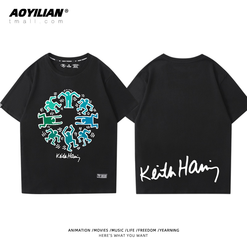 Keith Áo Thun cotton Ngắn Tay Form Rộng Thời Trang Mùa Hè Cho Cặp Đôi