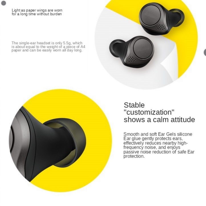 JABRA Tai Nghe Không Dây Bluetooth Chống Ồn TWS 75t Mini Nhiều Màu Sắc Chống Thấm Nước