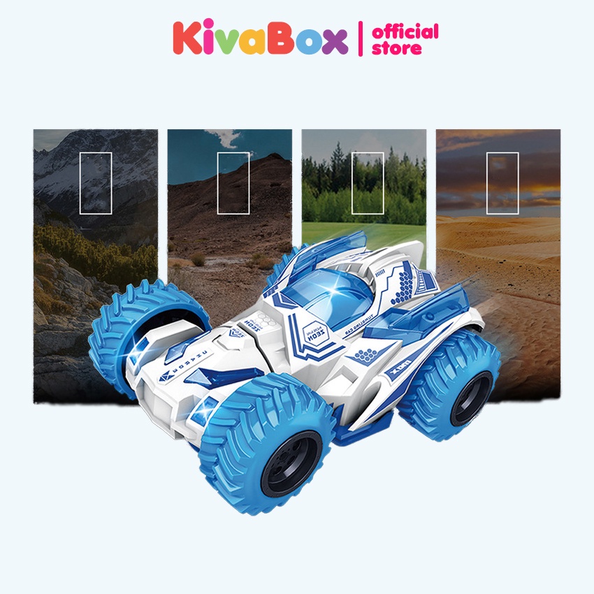 Xe địa hình nhào lộn KivaBox , nhựa ABS siêu bền, đầu xoay vòng vui nhộn