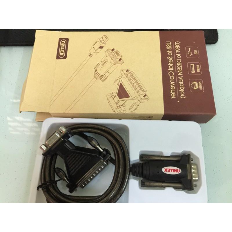 Cáp USB to Com (USB to RS232) 1.5M Unitek Y-105A kèm DB9F to DB25M Adapter | BigBuy360 - bigbuy360.vn