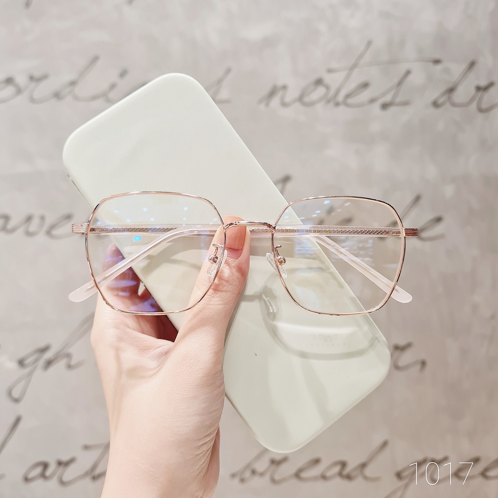 Gọng kính thời trang nam nữ LILYEYEWEAR mắt vuông kim loại thanh mảnh giả cận 1017 | BigBuy360 - bigbuy360.vn