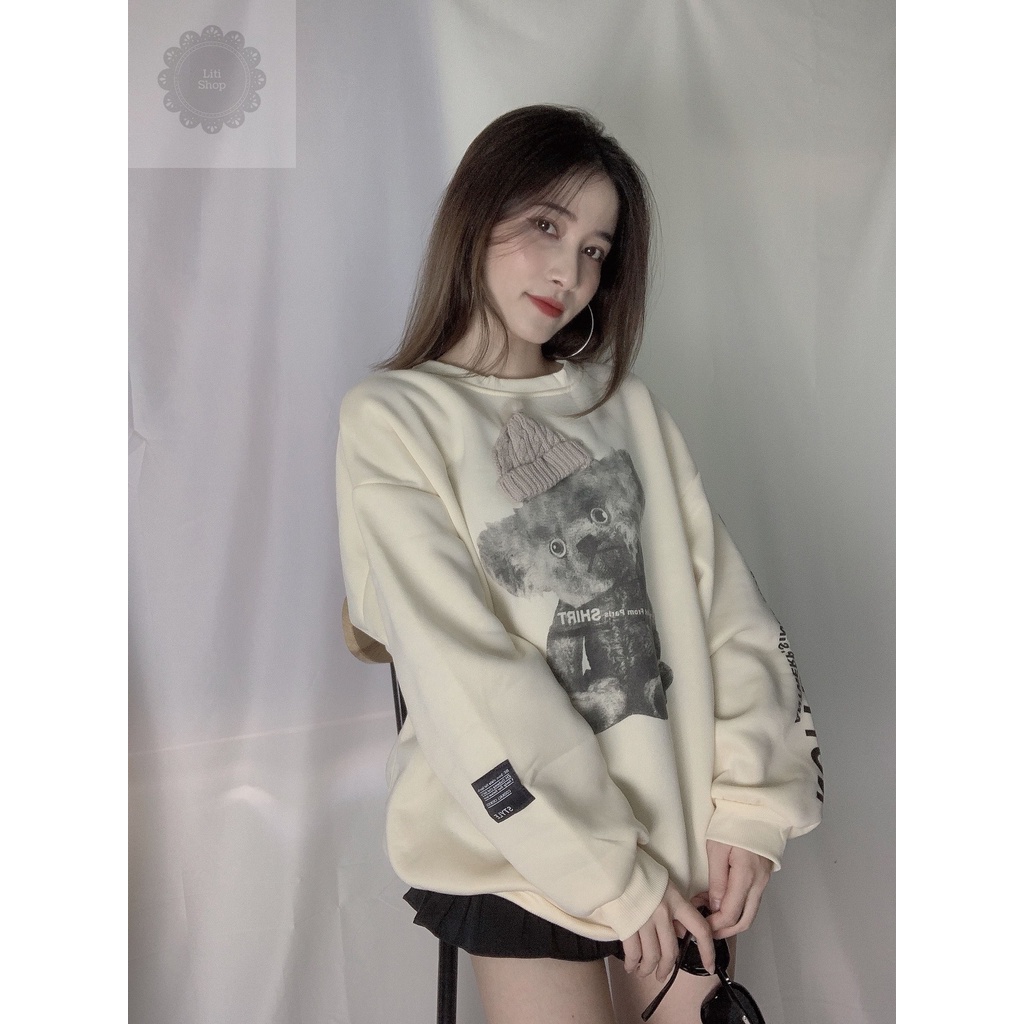 [CÓ BIGSIZE] Sweater Nữ  Form Rộng Tay Phồng Hàn Quốc HD73 - Liti shop