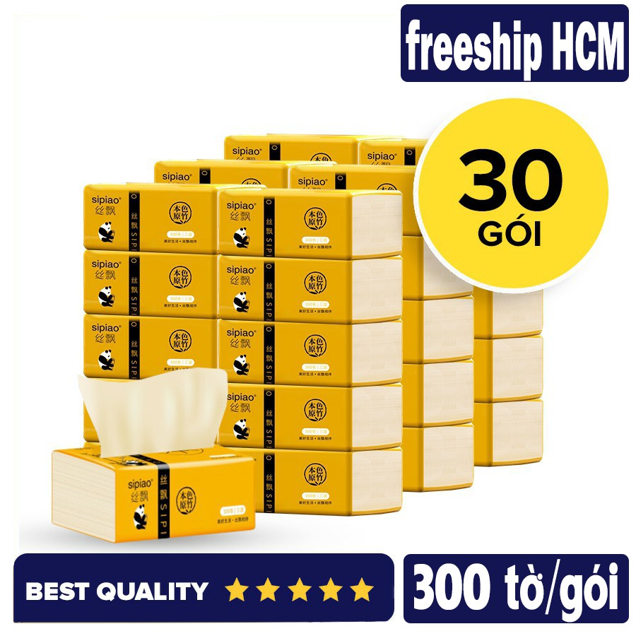 [Freeship HCM] Thùng 30 gói giấy ăn sipiao siêu dai từ bột trúc