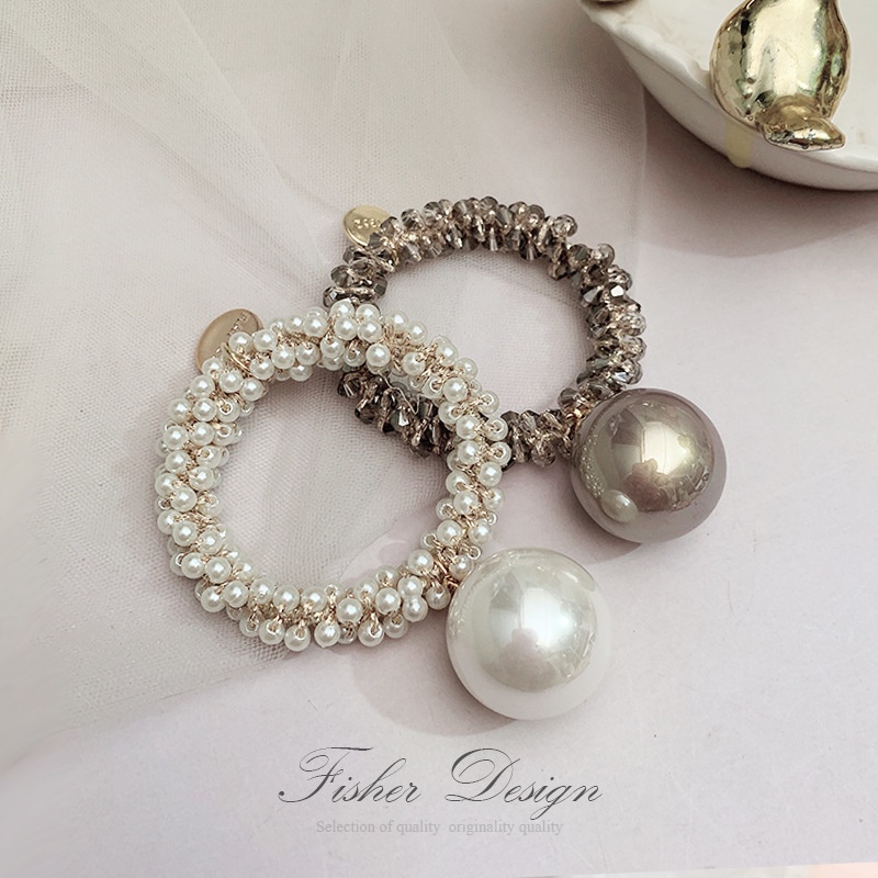 Dây Buộc Tóc Cao Su Co Giãn Đính Hạt Ngọc Trai Thời Trang Cho Nữ