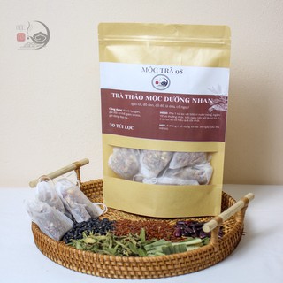 Trà thảo mộc dưỡng nhan trà gạo lứt lá dứa giúp trẻ hóa, thon dáng, xả stress - mộc trà 98