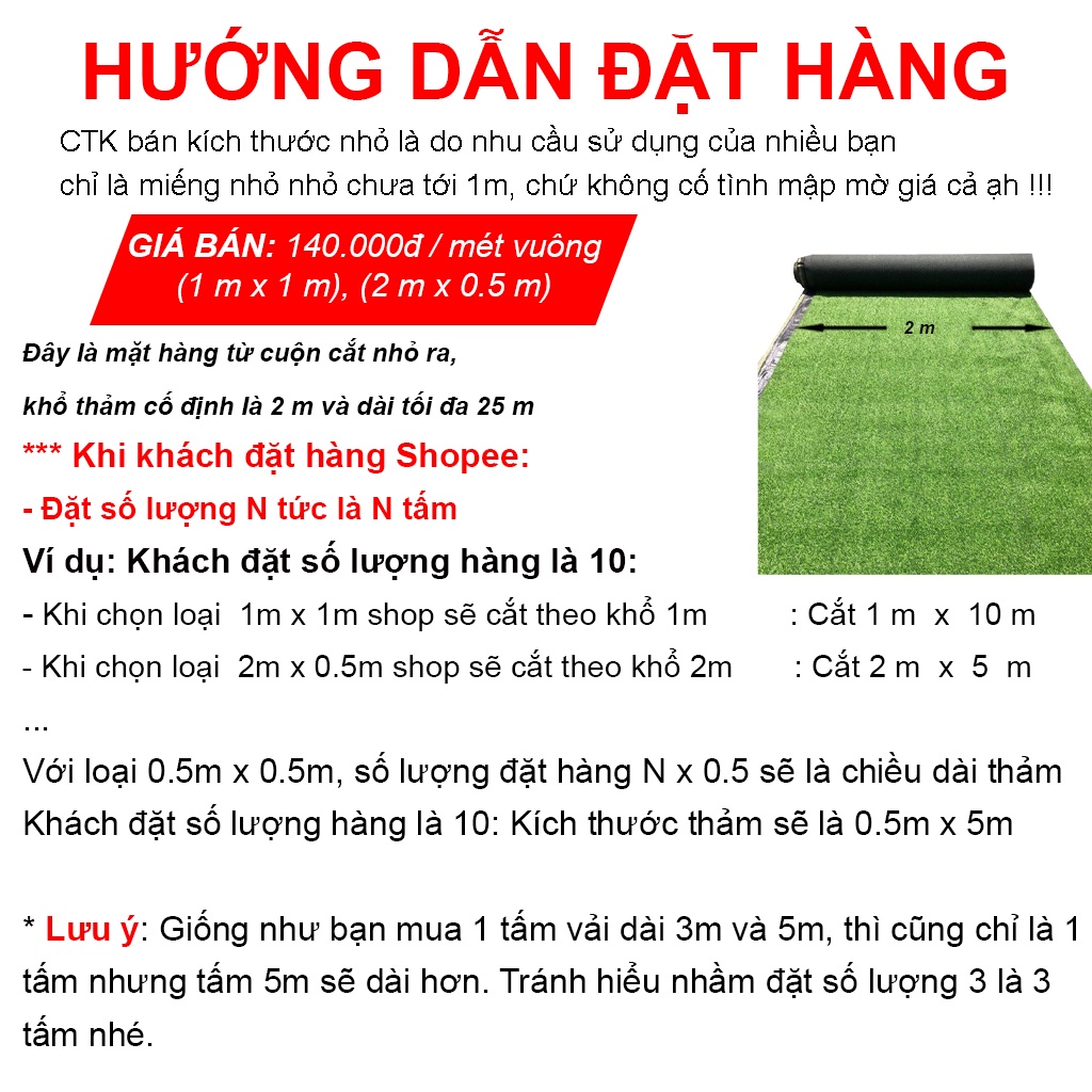 Thảm cỏ treo tường, cỏ nhựa nhân tạo trang trí, cỏ dày 3 cm mã 5 - 6 (ĐVT: met vuông)