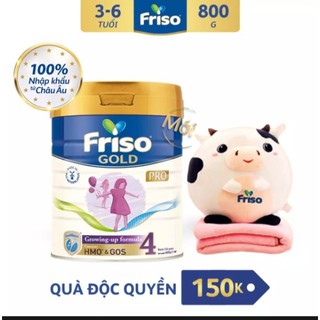(Mẫu mới) 1 lon sữa Friso gold 4 Pro tặng bộ gối mền