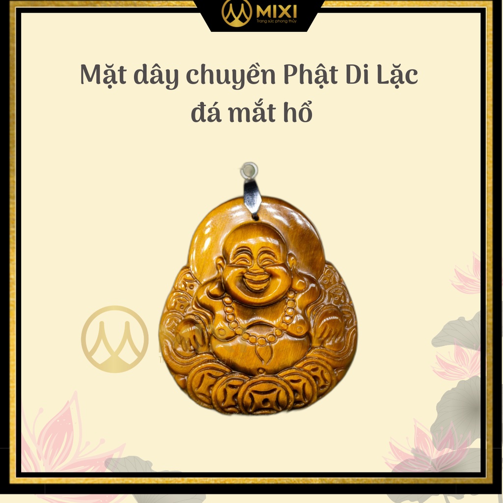 Mặt dây chuyền Phật Di Lặc vàng nâu thu hút tài lộc, thịnh vượng, bình an, giàu có người mệnh Hỏa Thổ - Phong Thủy Mixi