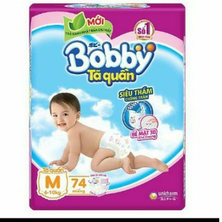 Tã quần Bobby siêu thấm gói đại M74