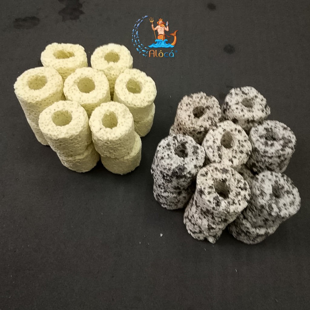 Bao 100g, 500g vật liệu lọc xử lý nước bể cá cảnh sứ viên trụ vàng