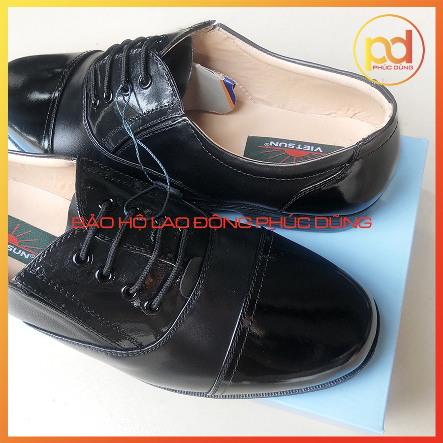 Giày tây da bóng màu đen nam bảo vệ Việt Sun Vietsun đồng phục bảo vệ đẹp chuyên nghiệp sang trọng lịch lãm thời trang