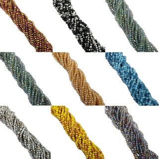 Set 136 Hạt Thủy Tinh Dẹt 4mm Nhiều Màu Sắc Làm Trang Sức DIY