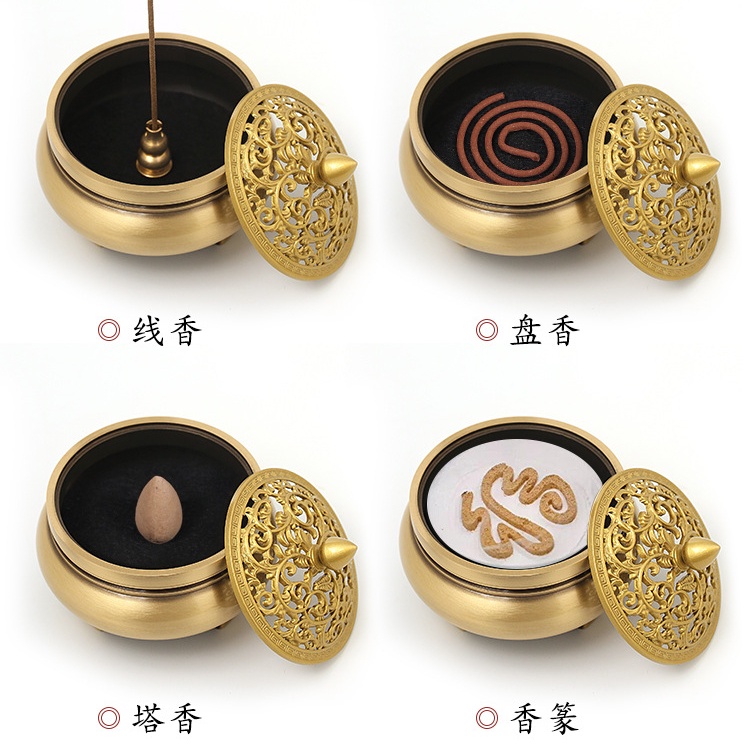 Đế Đốt Trầm Hương Bằng Đồng Thau Phong Cách Phật Giáo Cổ Điển