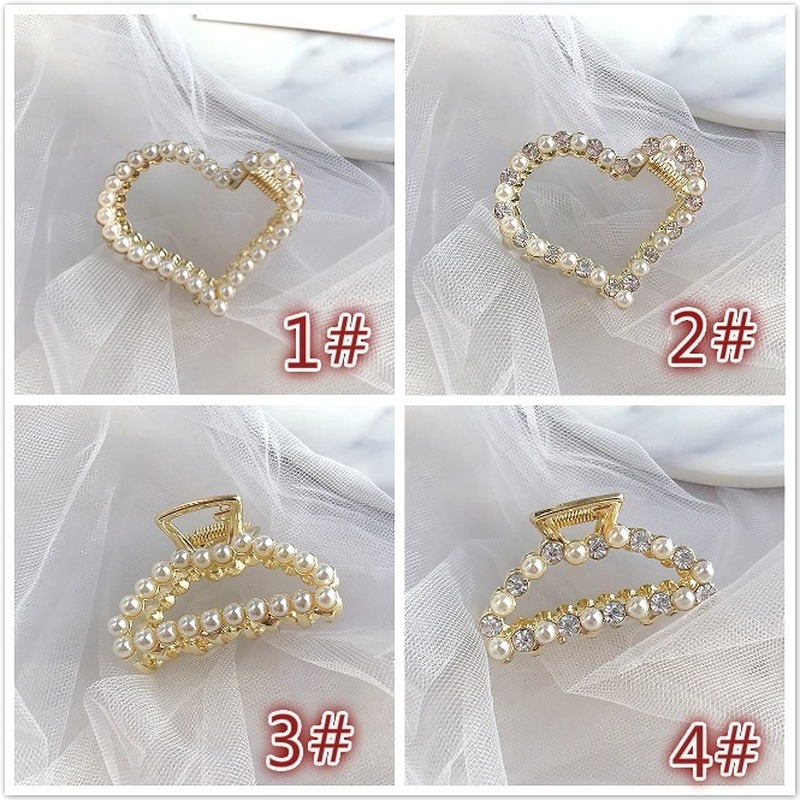 Kẹp tóc đính đá và ngọc trai nhân tạo thời trang dành cho bạn nữ