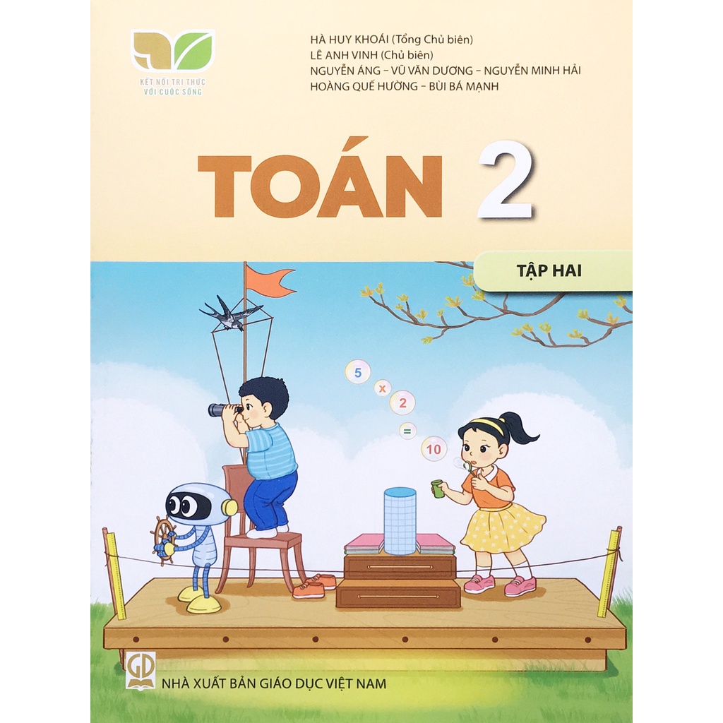 Sách Toán lớp 2 Tập 2 (KN) và 2 Tập giấy kiểm tra Cấp 1