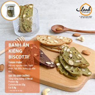 Bánh Biscotti Nguyên Cám Matcha Không Đường, Bánh Ngũ Cốc Ăn Kiêng Dinh Dưỡng Eatclean - LANHFOODS