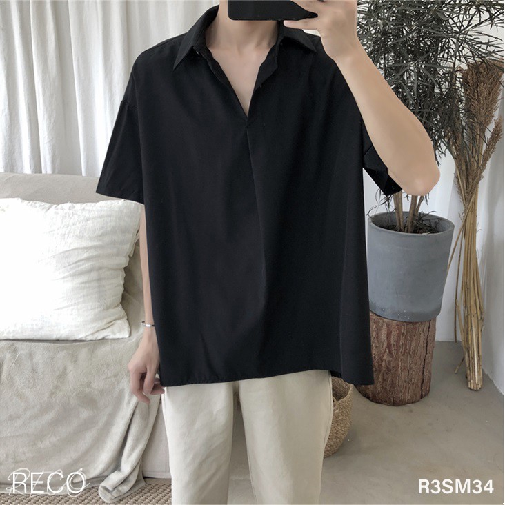 Áo sơ mi nam nữ Hàn Quốc cao cấp dáng rộng tay lỡ Shirt Loose R3SM34 [Trợ giá]