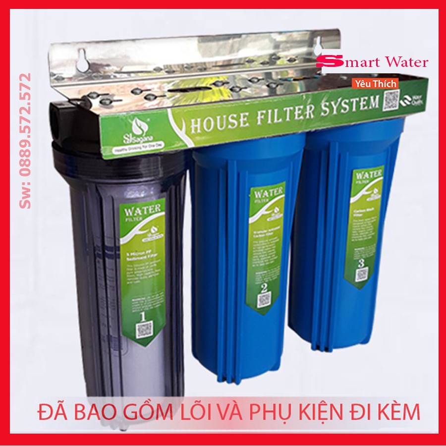 Bộ Lọc Nước, Bộ lọc thô Sinh Hoạt 3Cấp -thương hiệu Smart Water