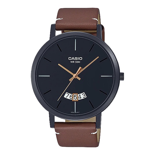 Đồng hồ nam Casio MTP-B100BL-1EV dây da thật, chống nước 50m, size 43mm, hàng chính hãng