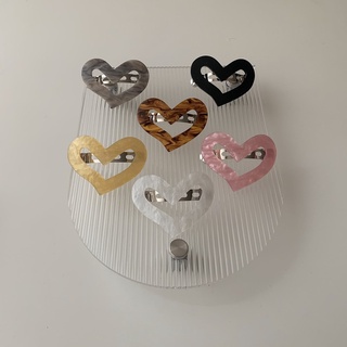 Kẹp tóc bấm trái tim nhỏ Modleaf Matte heart pin Hàn Quốc