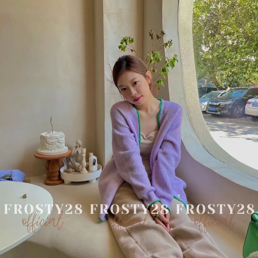 - Áo Cardigan Len Nữ, Áo Khoác Len Nữ Dáng Rộng Trơn Màu Tím Cực Xinh, Cực Dày Dặn