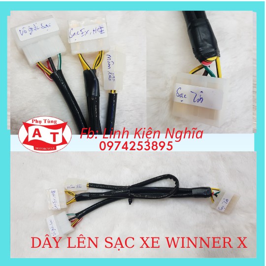 Bộ Sạc HCE kèm dây lên sạc song song xe WINNER X bộ dây lên sạc winner x bấm sẵn giắc căm như zin theo xe