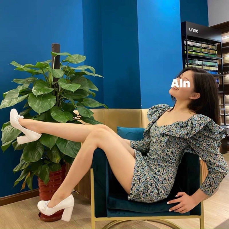 Giày Mi.u Mi.u gót trụ 9f, tag xích hot hit