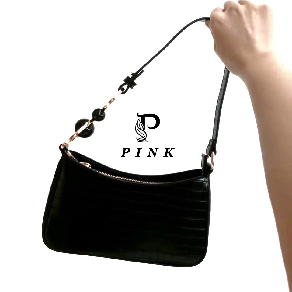 Túi kẹp nách nối bi , Túi xách nữ da mềm siêu xinh mã P01 Pink Shop | BigBuy360 - bigbuy360.vn