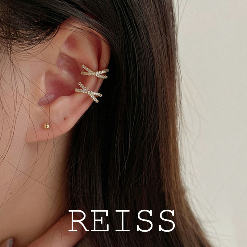 1 Khuyên Kẹp Vành Tai Mạ Vàng 14k Đính Đá Zircon Đơn Giản Thời Trang