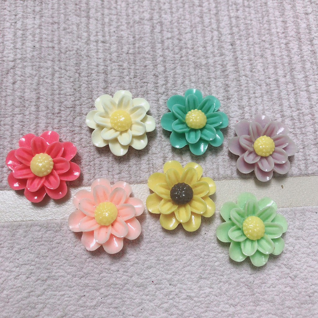 Set 10 bông Hoa cúc nhựa mẫu 2 làm đồ handmade