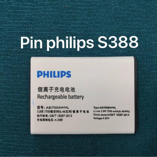 Pin philip S388 kí hiệu AB1700AWML