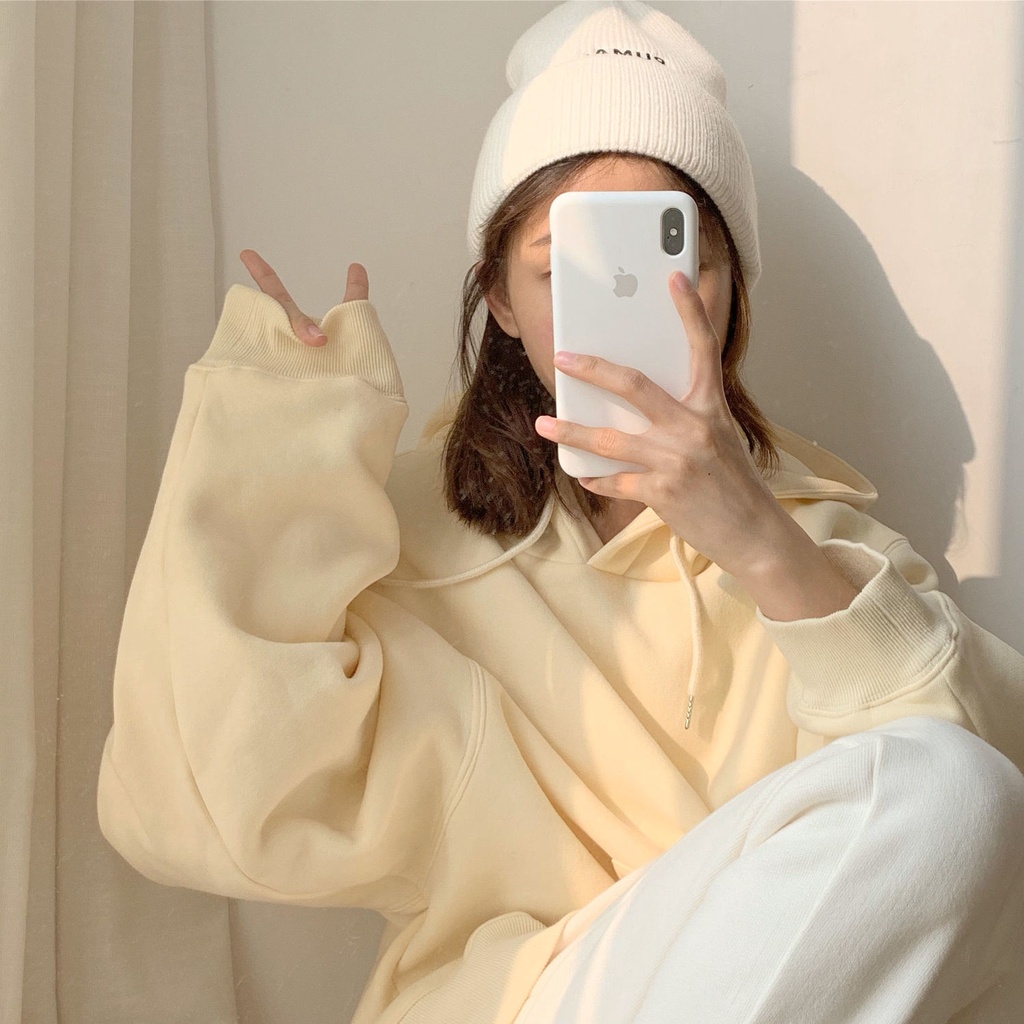 Áo hoodie mỏng dáng rộng phong cách Hàn Quốc thời trang xuân thu hàng mới