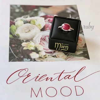 Nhẫn bạc đá nữ. Nhẫn bạc đá Ruby ( hồng ngọc ) sang trọng| MIEN.