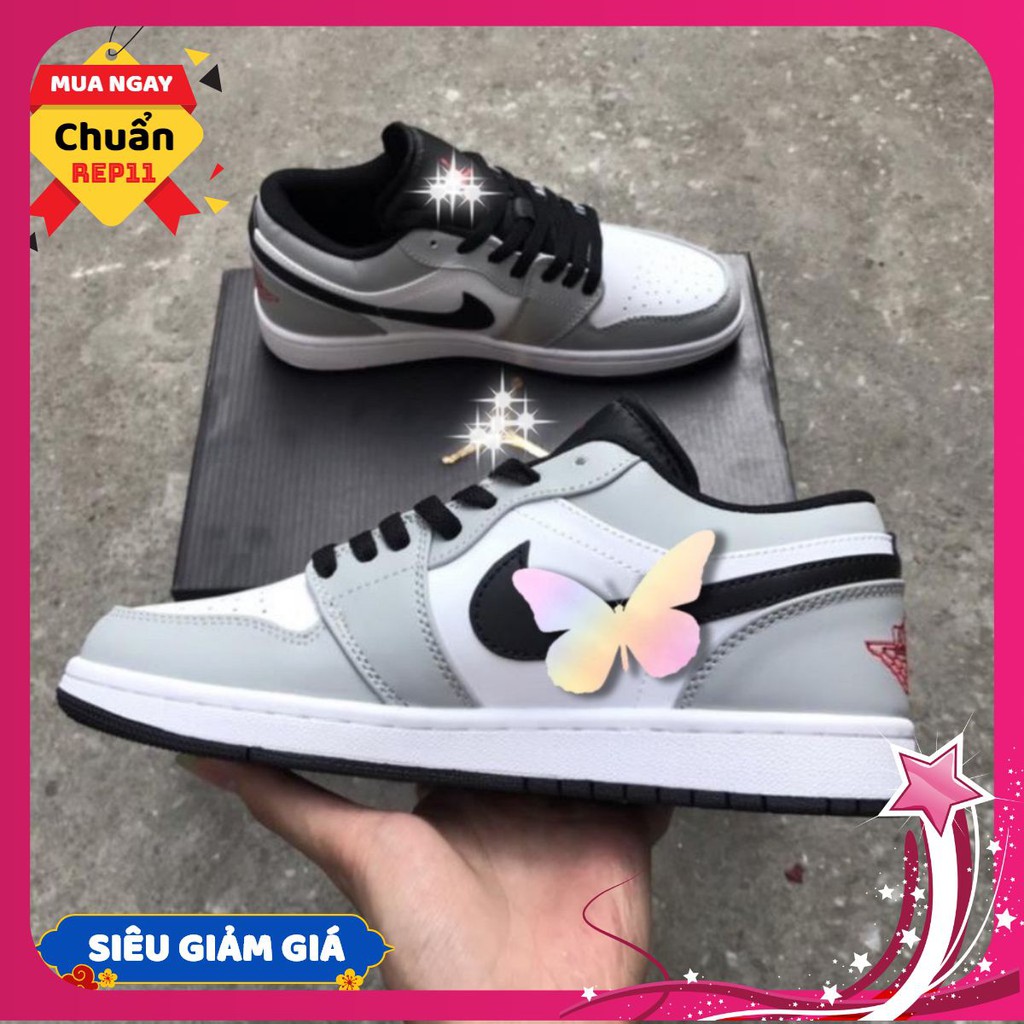 Giày Air Jordan 1 Low Smoke Grey, Giày thể thao JD1 Xám thấp thêu chỉ đỏ nam nữ. Store HN | BigBuy360 - bigbuy360.vn