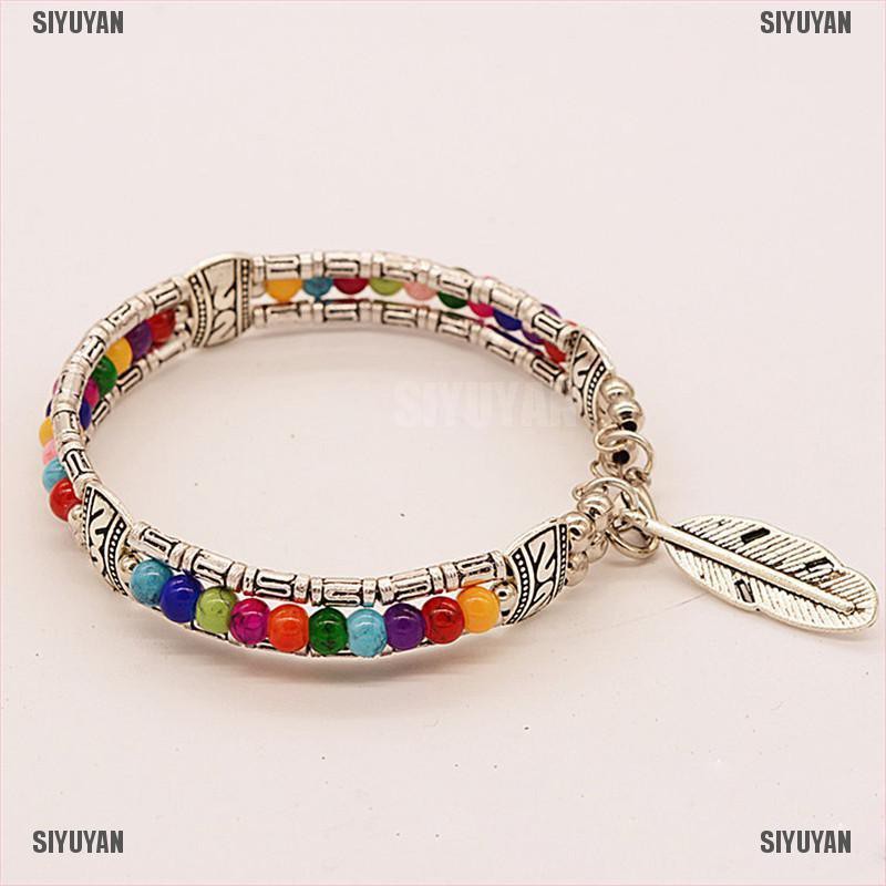 Vòng Tay Hợp Kim Đính Đá Ngọc Lam Phong Cách Bohemian | BigBuy360 - bigbuy360.vn