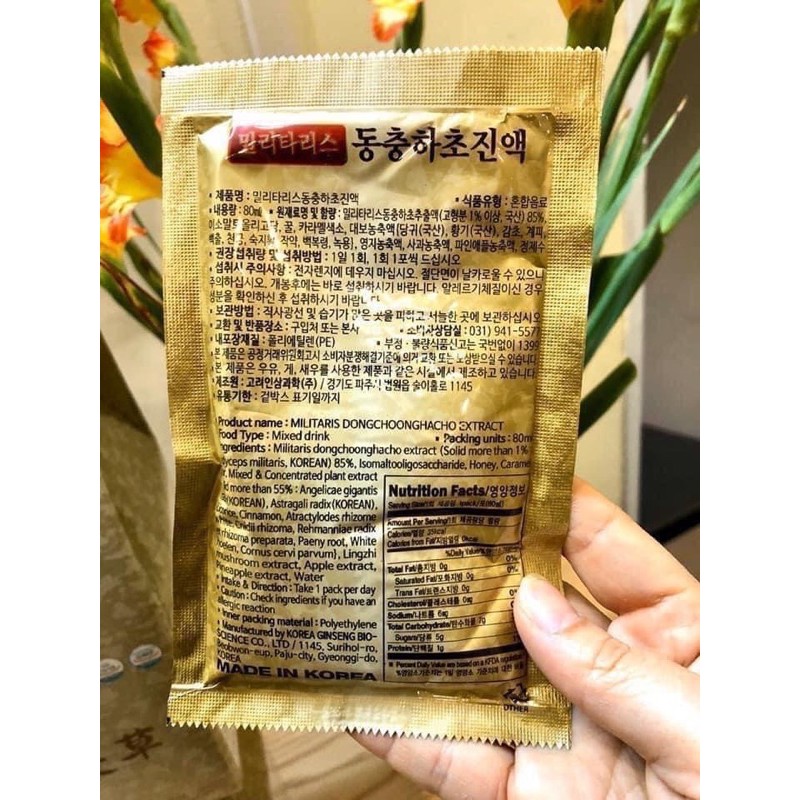 [SỈ TẬN GỐC]Nước Đông trùng Hạ thảo quai xách Hàn Quốc, Hộp 30 gói