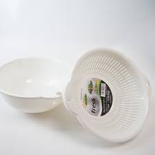 Set chậu, rổ Sanada 1,1L Nhật Bản (màu xanh + màu trắng) thiết kế nhỏ gọn, xinh xắn