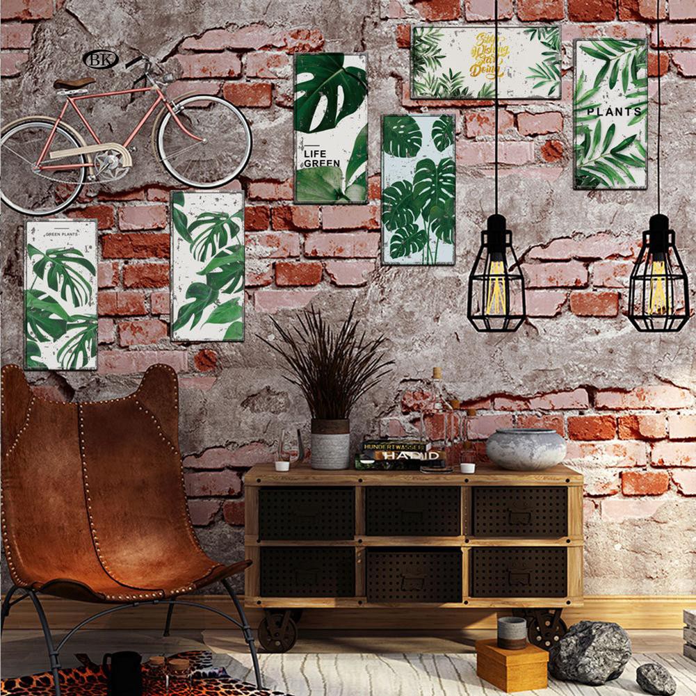 Bình Nước BK Kiểu Dáng Đơn Giản Hiện Đại✿Set 6 Decal Dán Tường Hình Cây Lá Trang Trí Nhà Ở