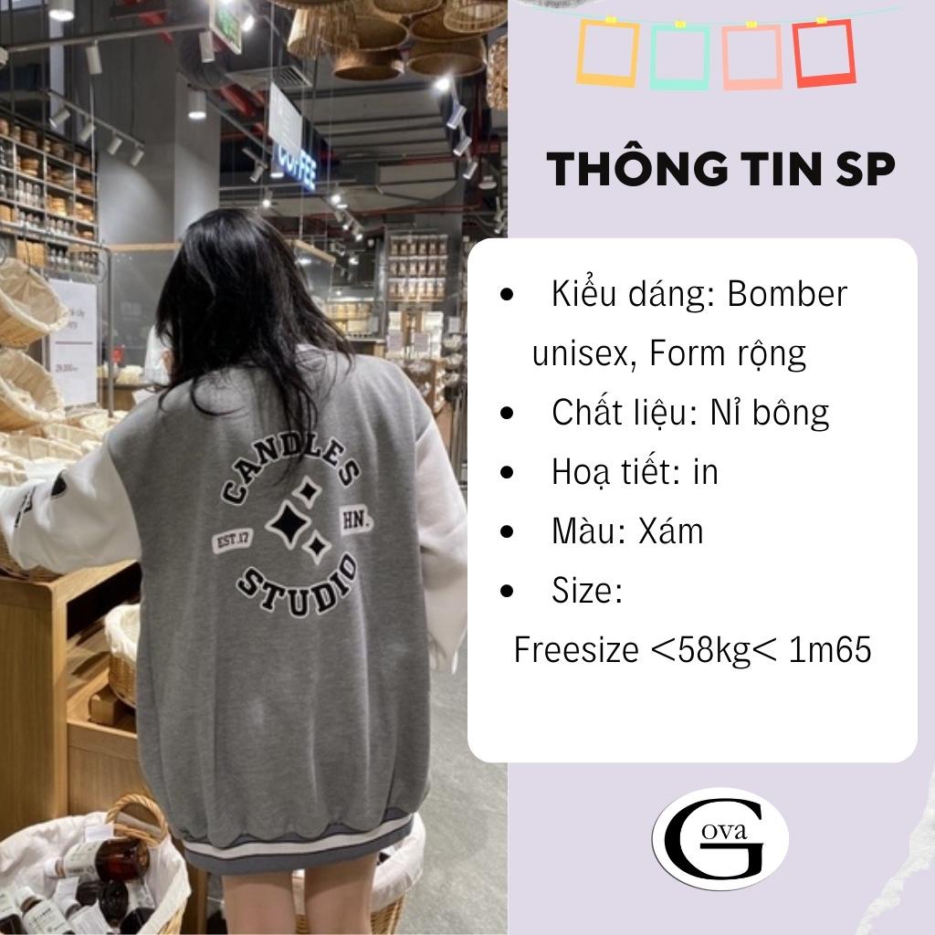 Áo bomber nỉ IN CS form rộng  Áo Khoác nỉ Unisex AKN6