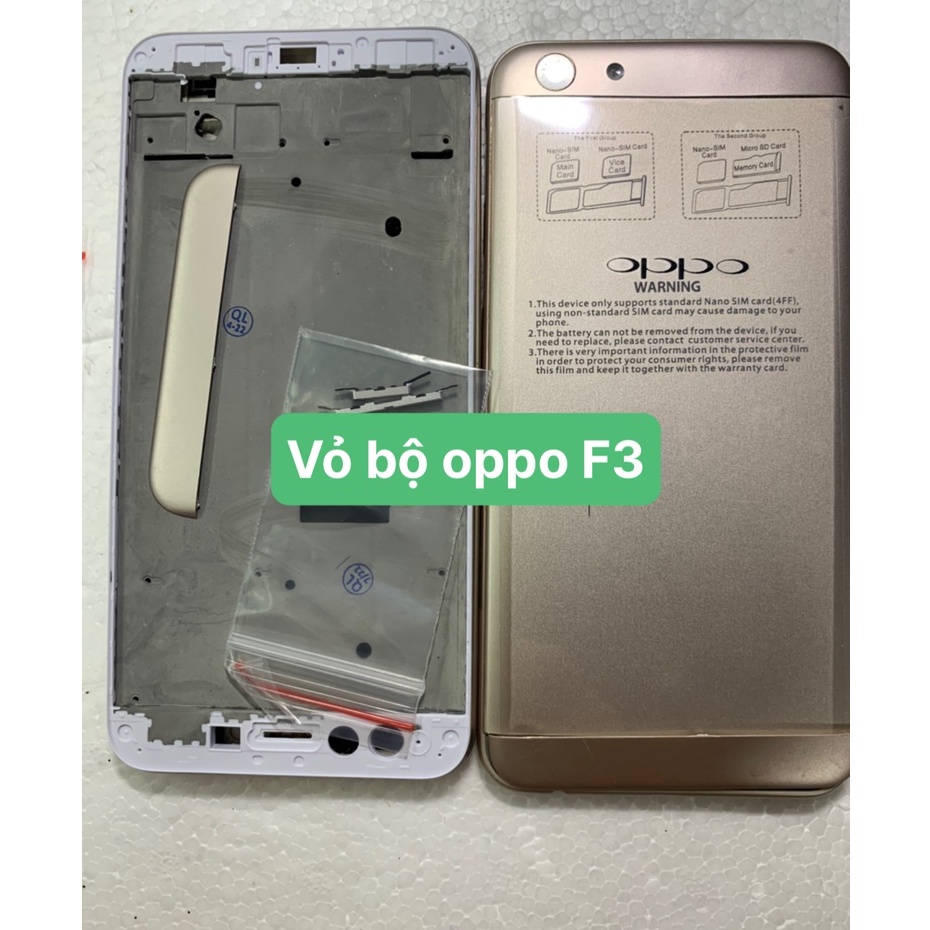 BỘ VỎ ZIN NEW ĐIỆN THOẠI OPPO F3 ( LƯNG VỎ,KHUNG XƯƠNG CÓ BÁN RỜI)