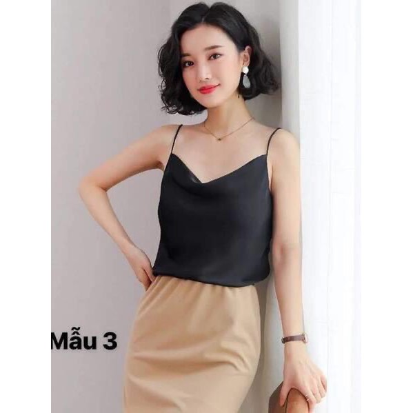 Áo 2 dây lụa satin cao cấp cổ tim vải mềm đẹp sang chảnh (ảnh thật + video) | BigBuy360 - bigbuy360.vn