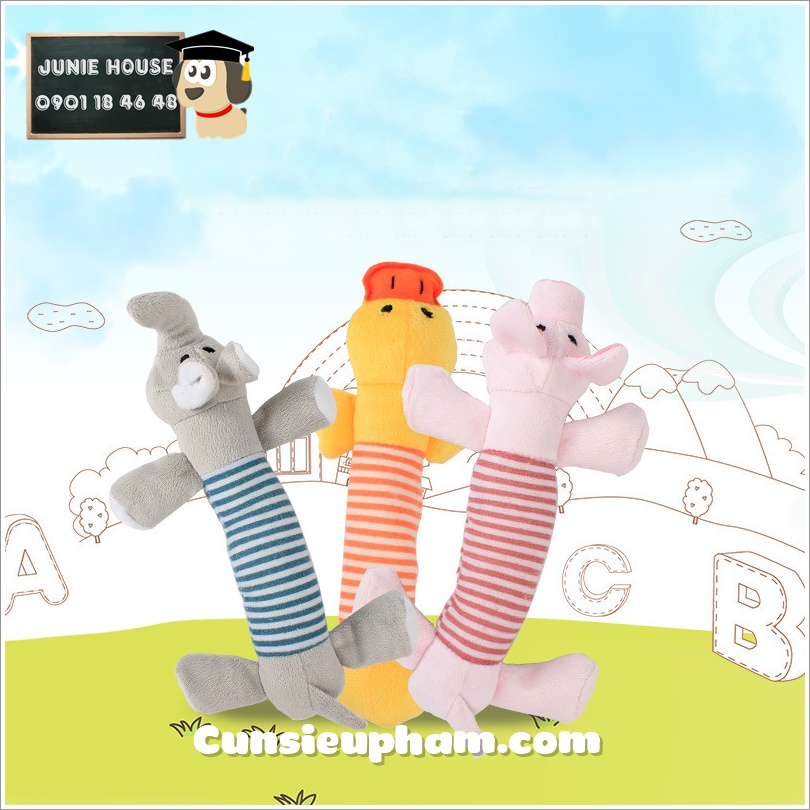 Đồ chơi gấu bông dài chút chít cho chó mèo